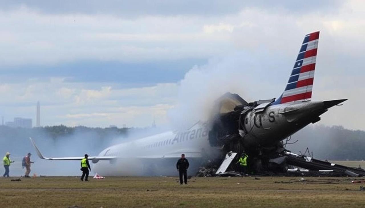Four hospitalized after an empty American Airlines plane struck a ...